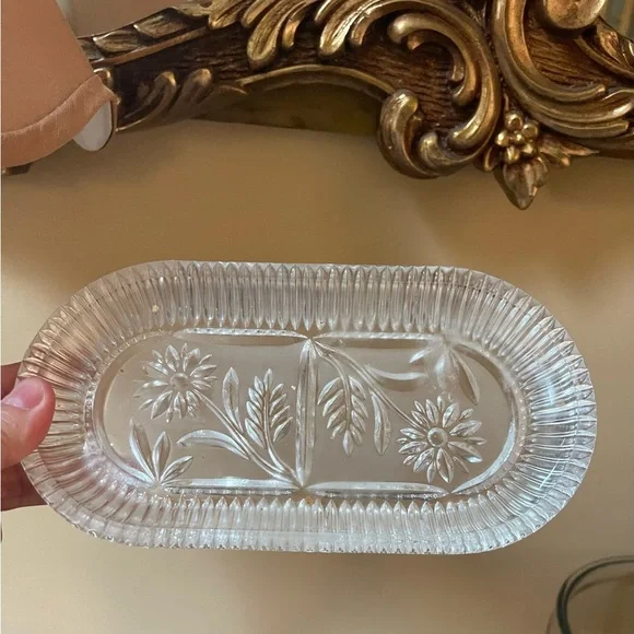 Vintage 2 Pc Lausitzer Glass Germany 25% Lead Crystal Creamer and Butter Dish - Picture 3 of 5